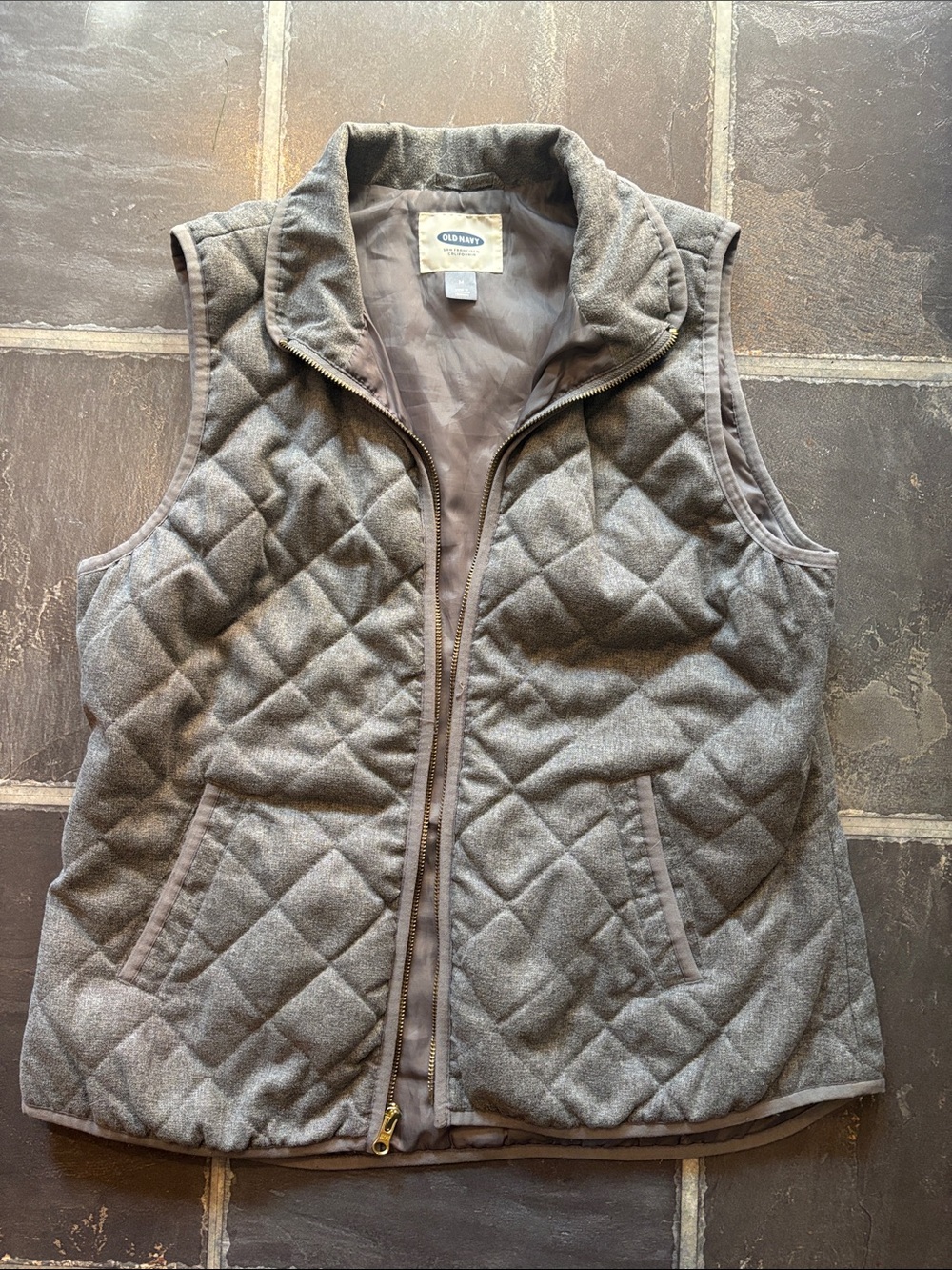 Old Navy Quilted Gray Puffer Vest